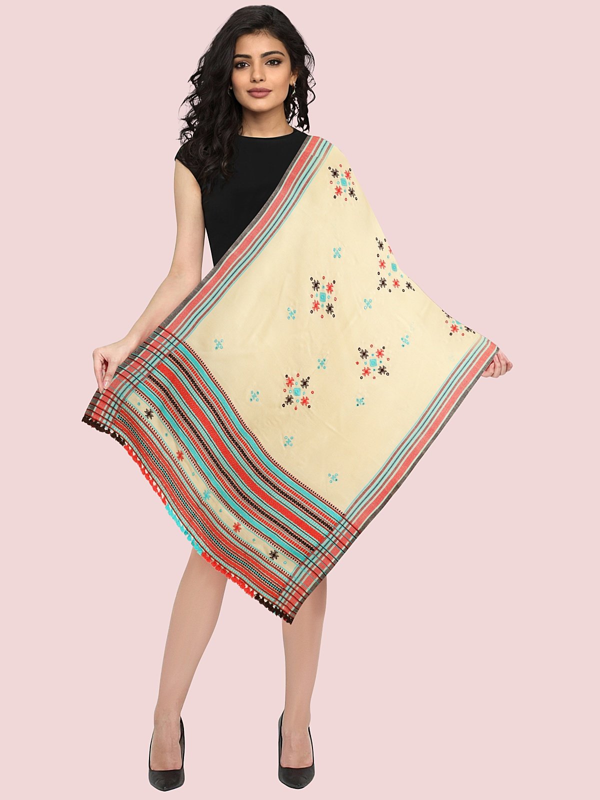 Handmade Cashmilon Shawl with Work (10)