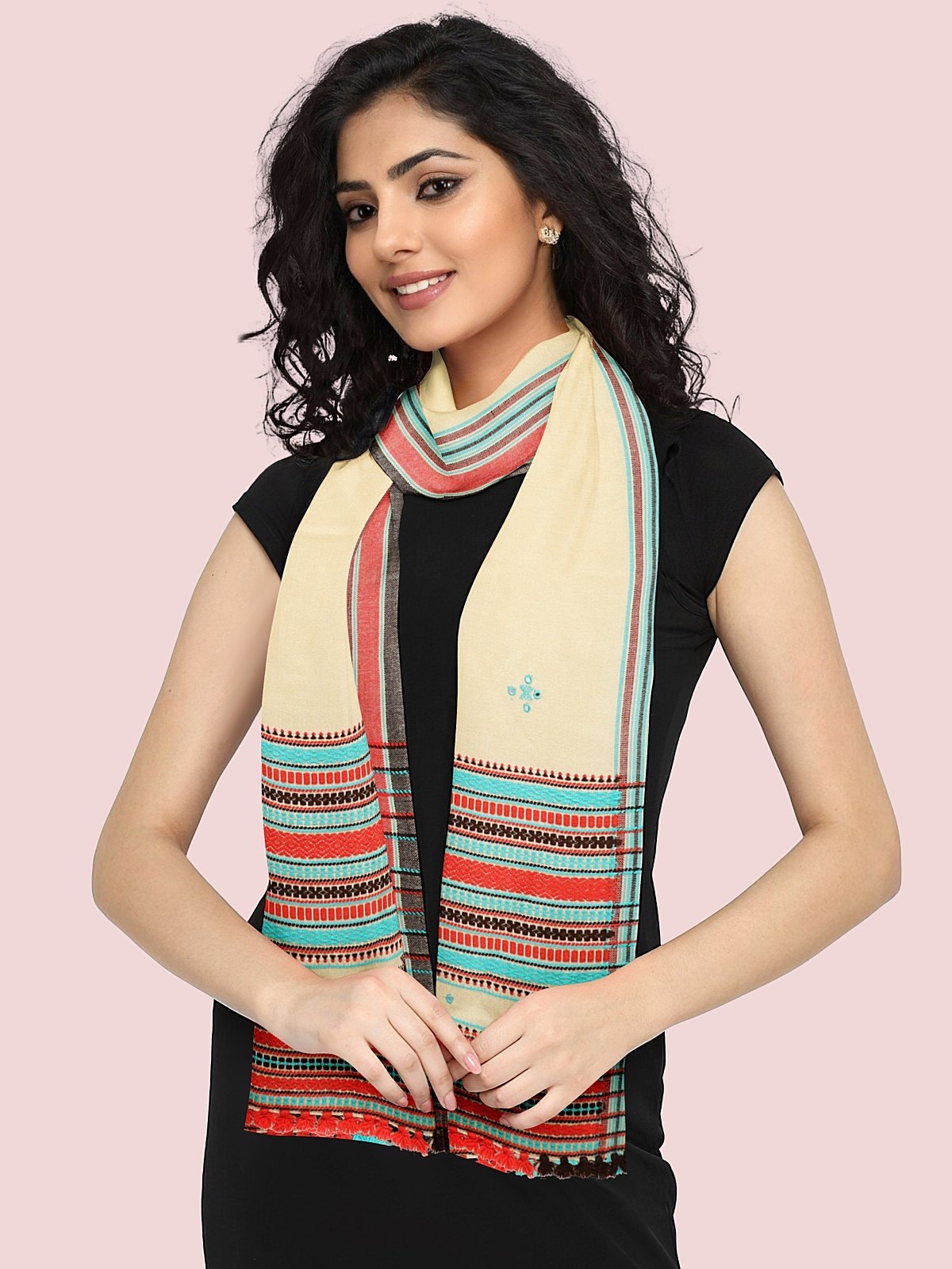 Handmade Cashmilon Shawl with Work (11)