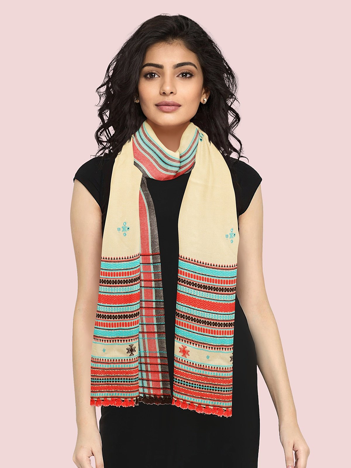 Handmade Cashmilon Shawl with Work (12)