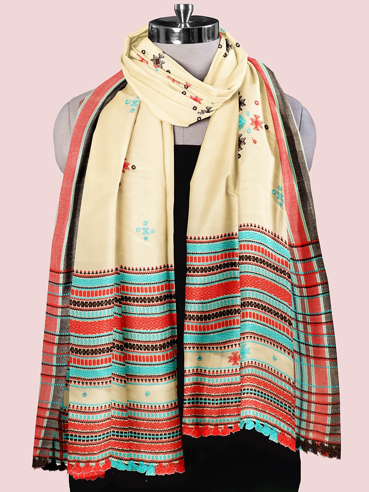 Handmade Cashmilon Shawl with Work (20)
