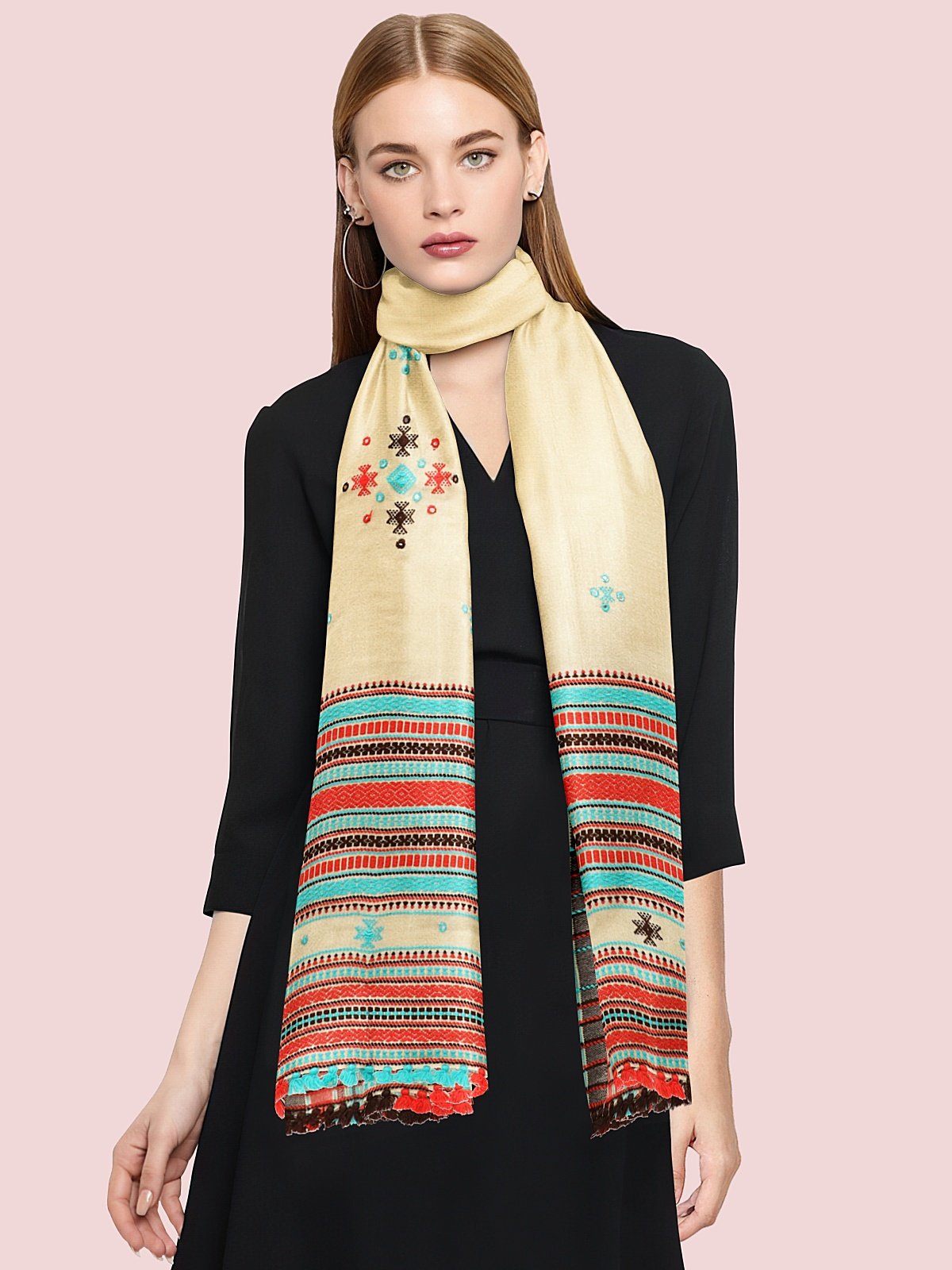 Handmade Cashmilon Shawl with Work (21)