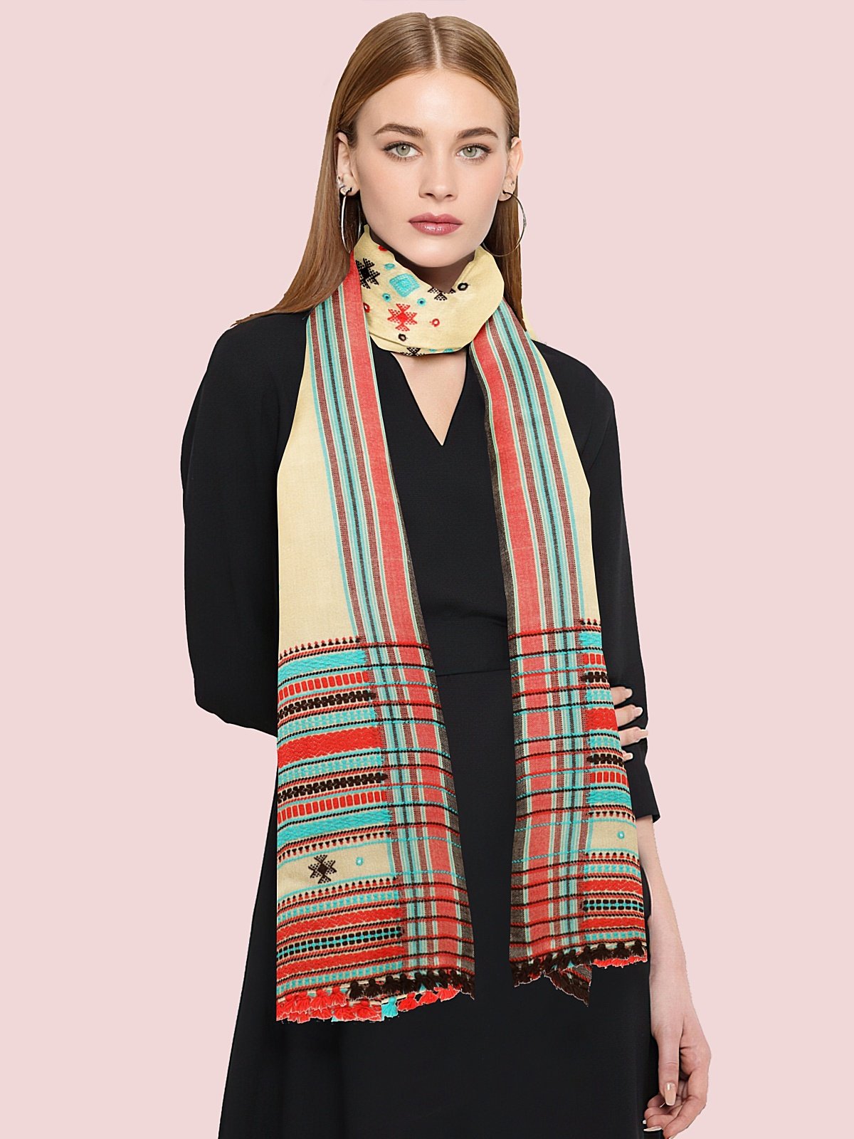 Handmade Cashmilon Shawl with Work (22)