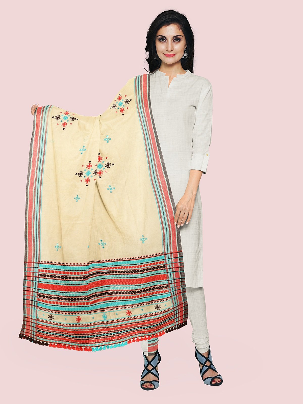 Handmade Cashmilon Shawl with Work (28)