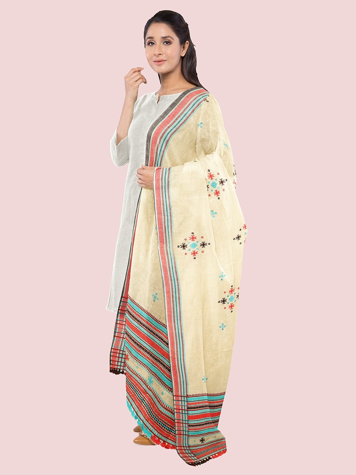 Handmade Cashmilon Shawl with Work (33)