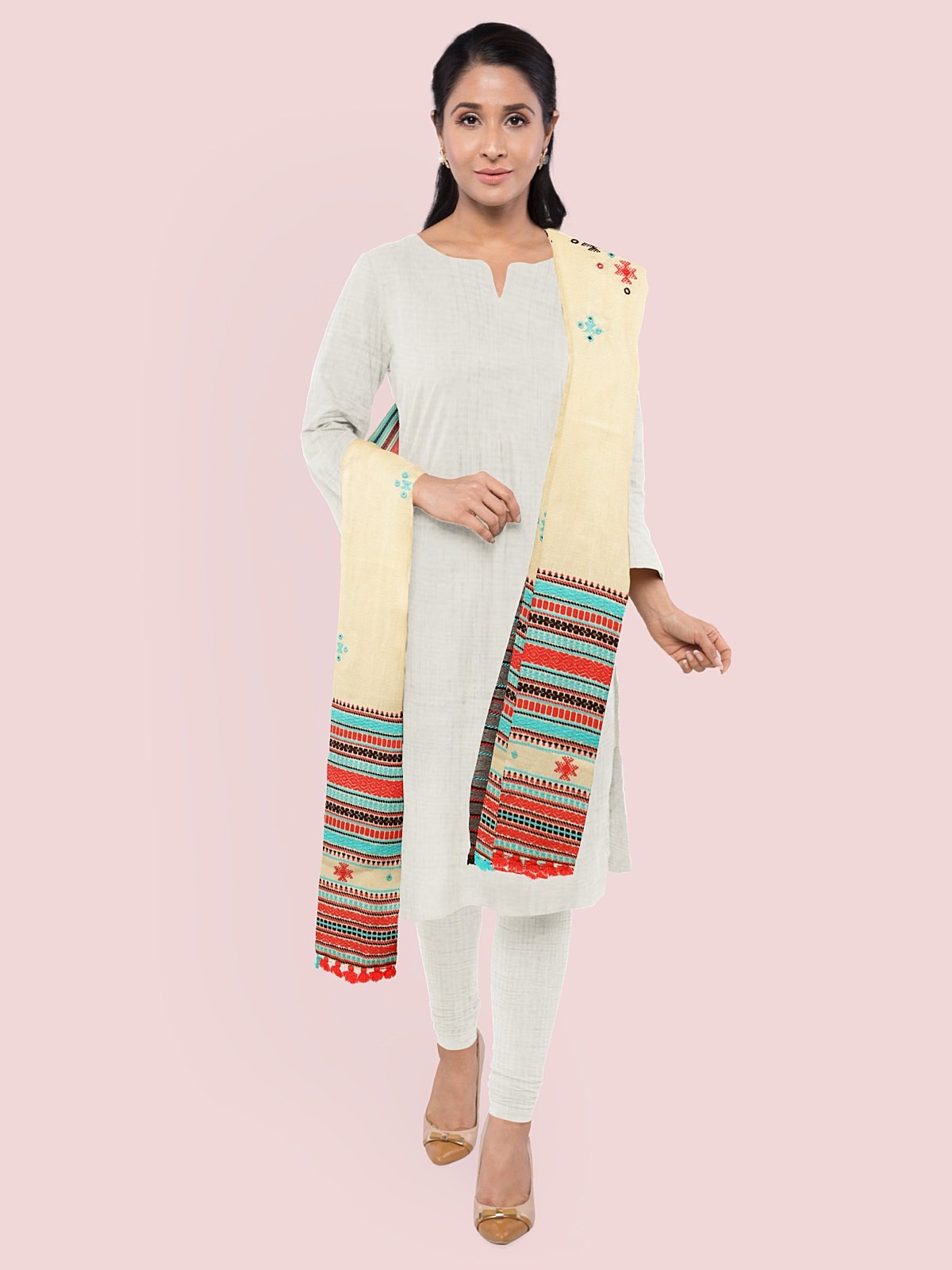 Handmade Cashmilon Shawl with Work (35)