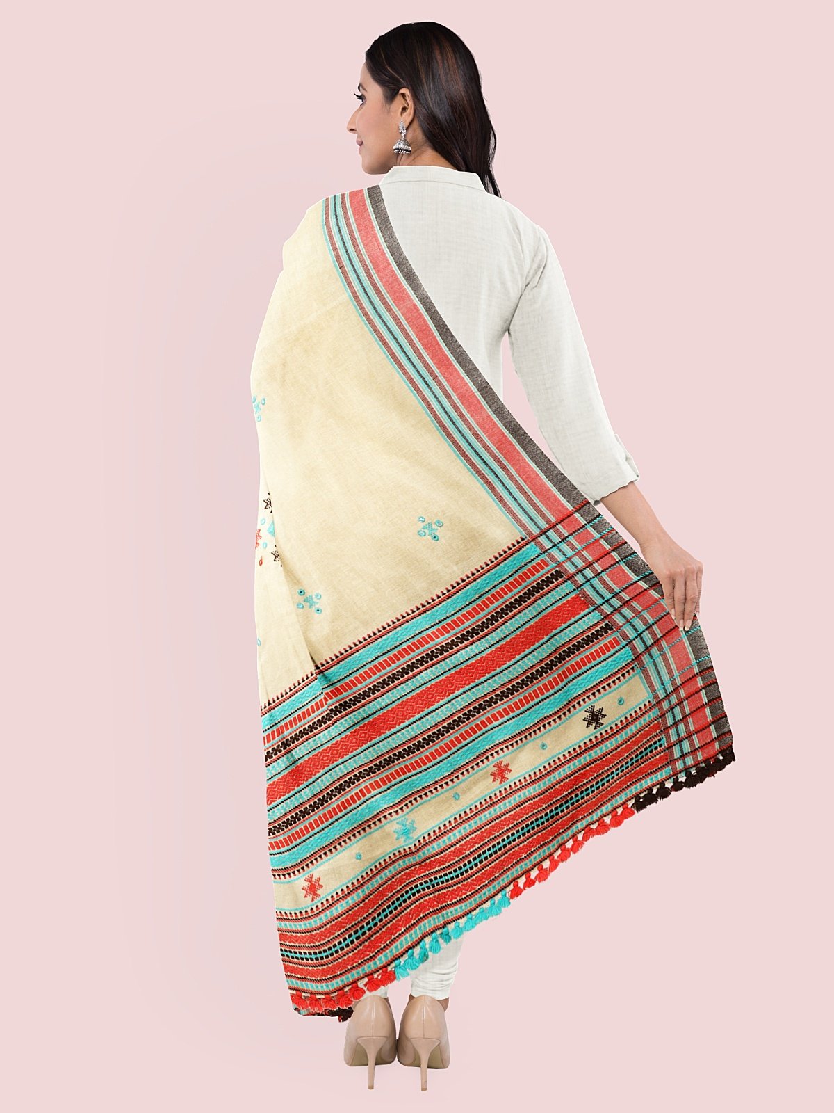 Handmade Cashmilon Shawl with Work (53)