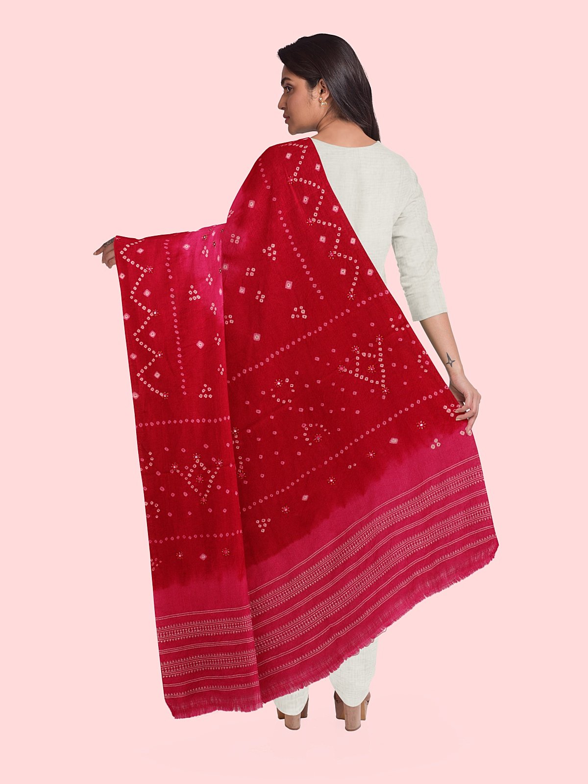 Red Color Stole (5)