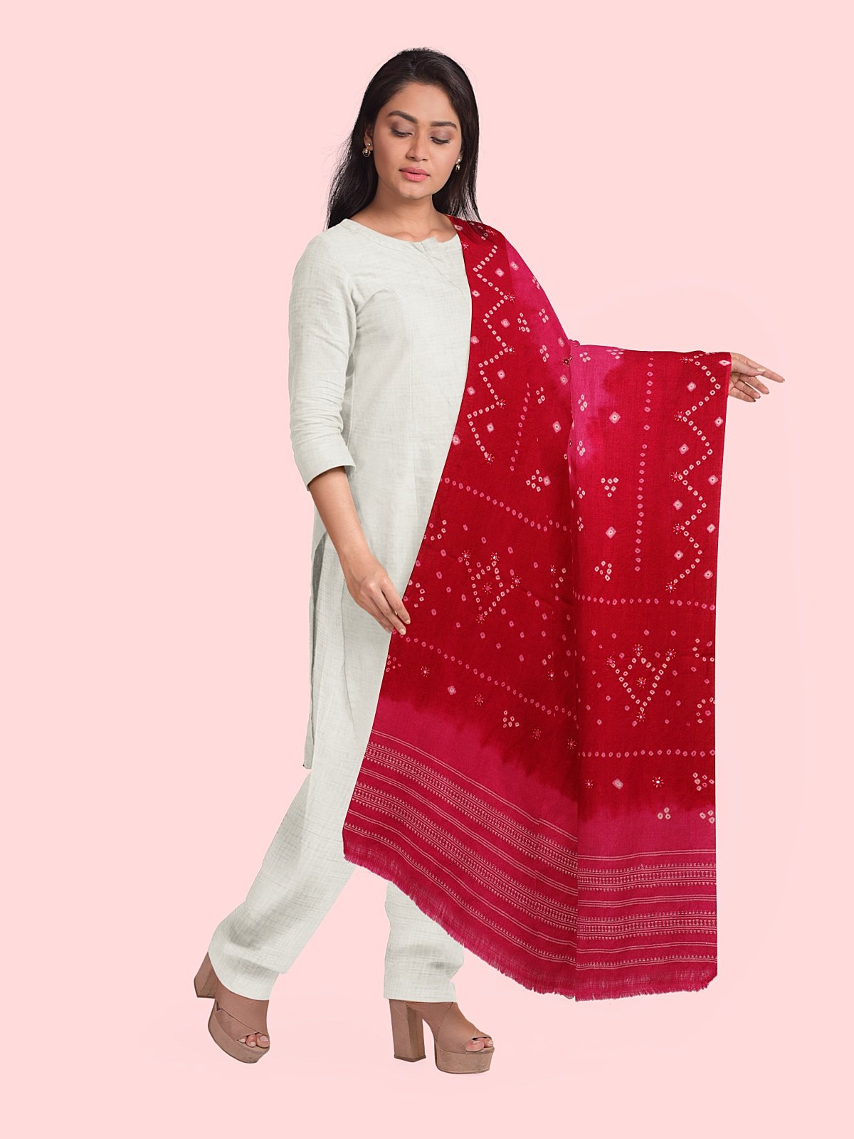 Red Color Stole (7)