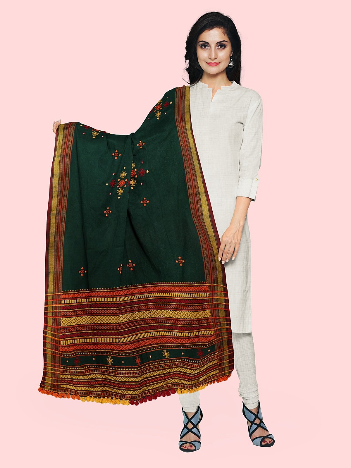 Warm Cashmilon Shawl with Embroidery (2)