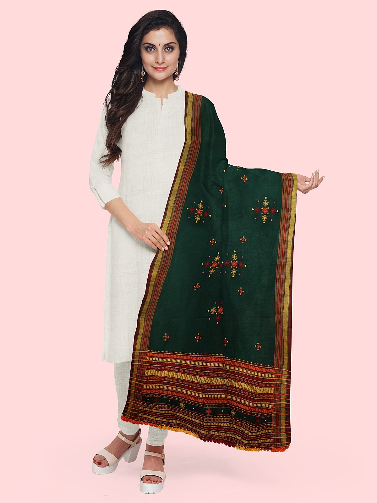 Warm Cashmilon Shawl with Embroidery (3)