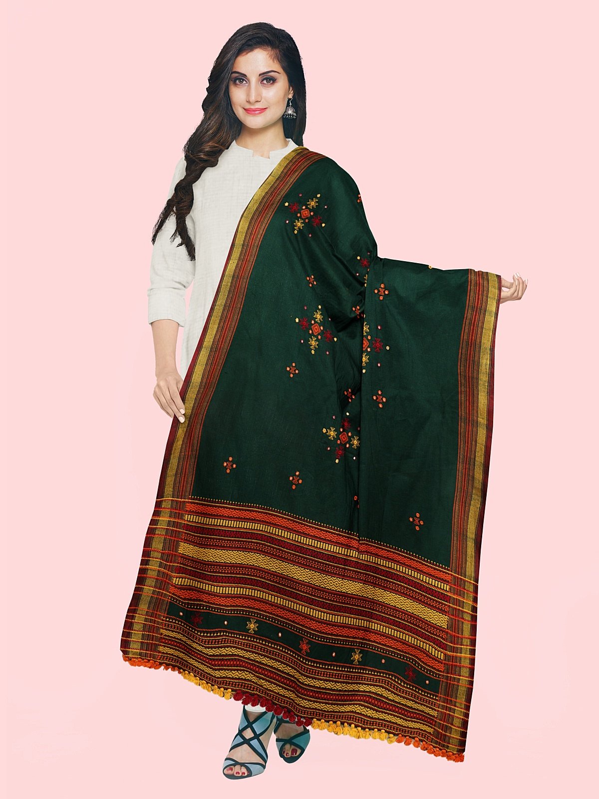 Warm Cashmilon Shawl with Embroidery (4)